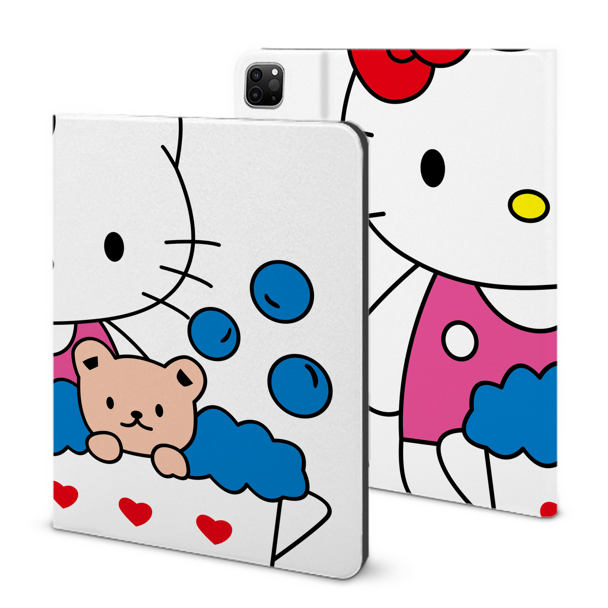 （画像用） Hello Kitty ハローキティ IPad ケース ブック型 PUレザー TPU 耐衝撃 軽量 薄型 ペン収納なし 全面保護 IPad 各モデル対応